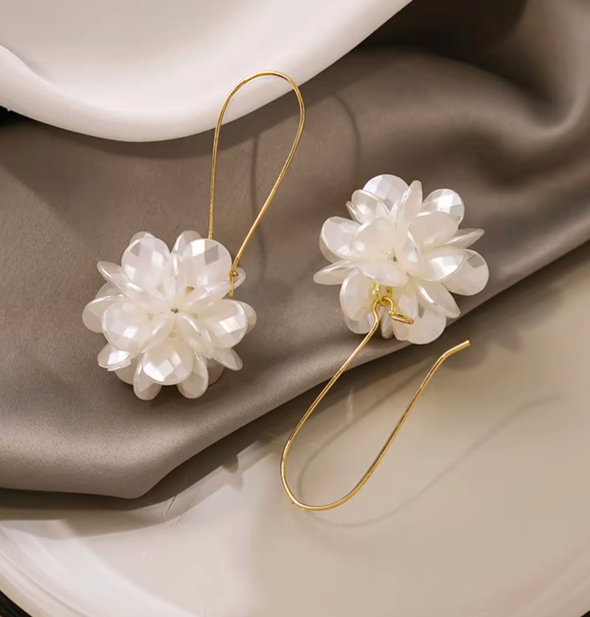 Pearl Petal Ball Earrings