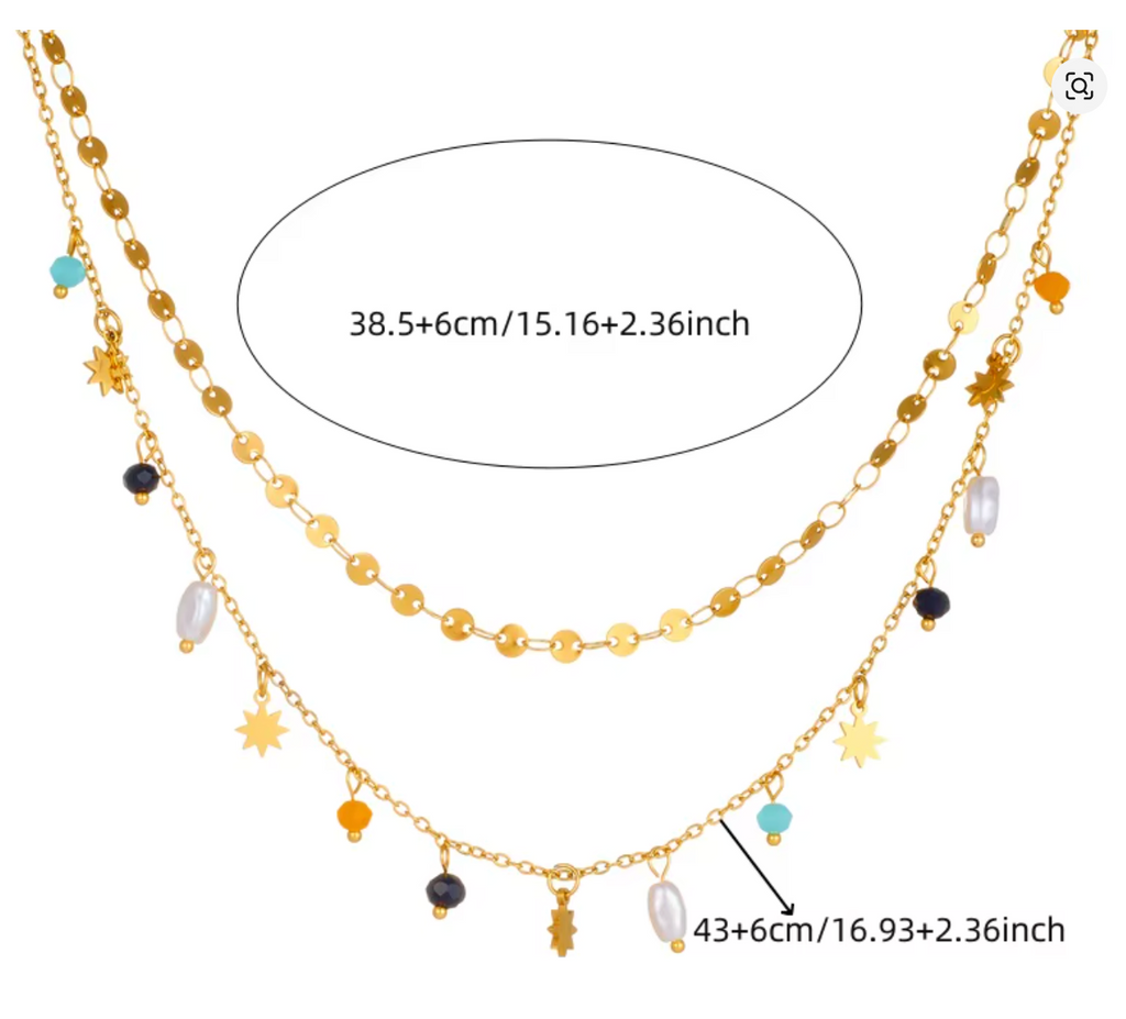 Geometric Pearl Pentacle Necklace