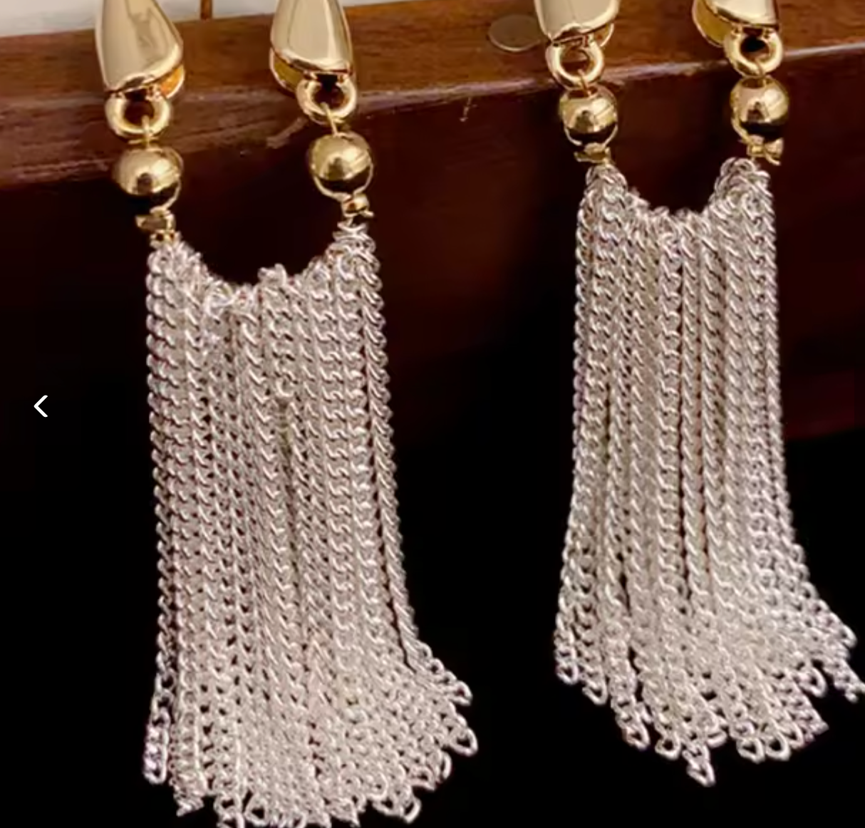 Long Metal Chain Tassel Dangle Earrings