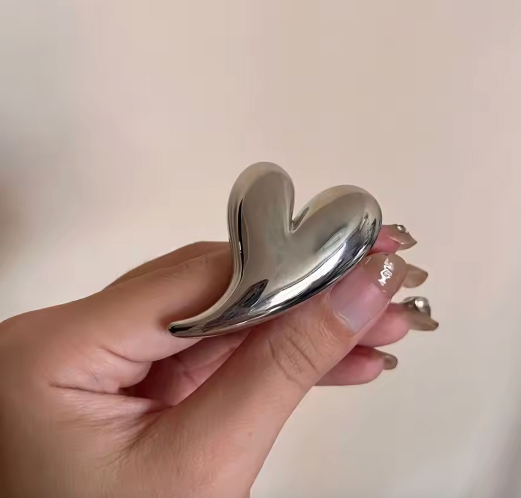 Glossy Irregular Heart Open Ring